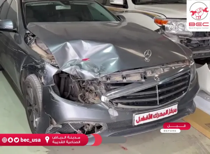 ورشة سمكرة - صورة قبل صدمة أمامية مرسيدس